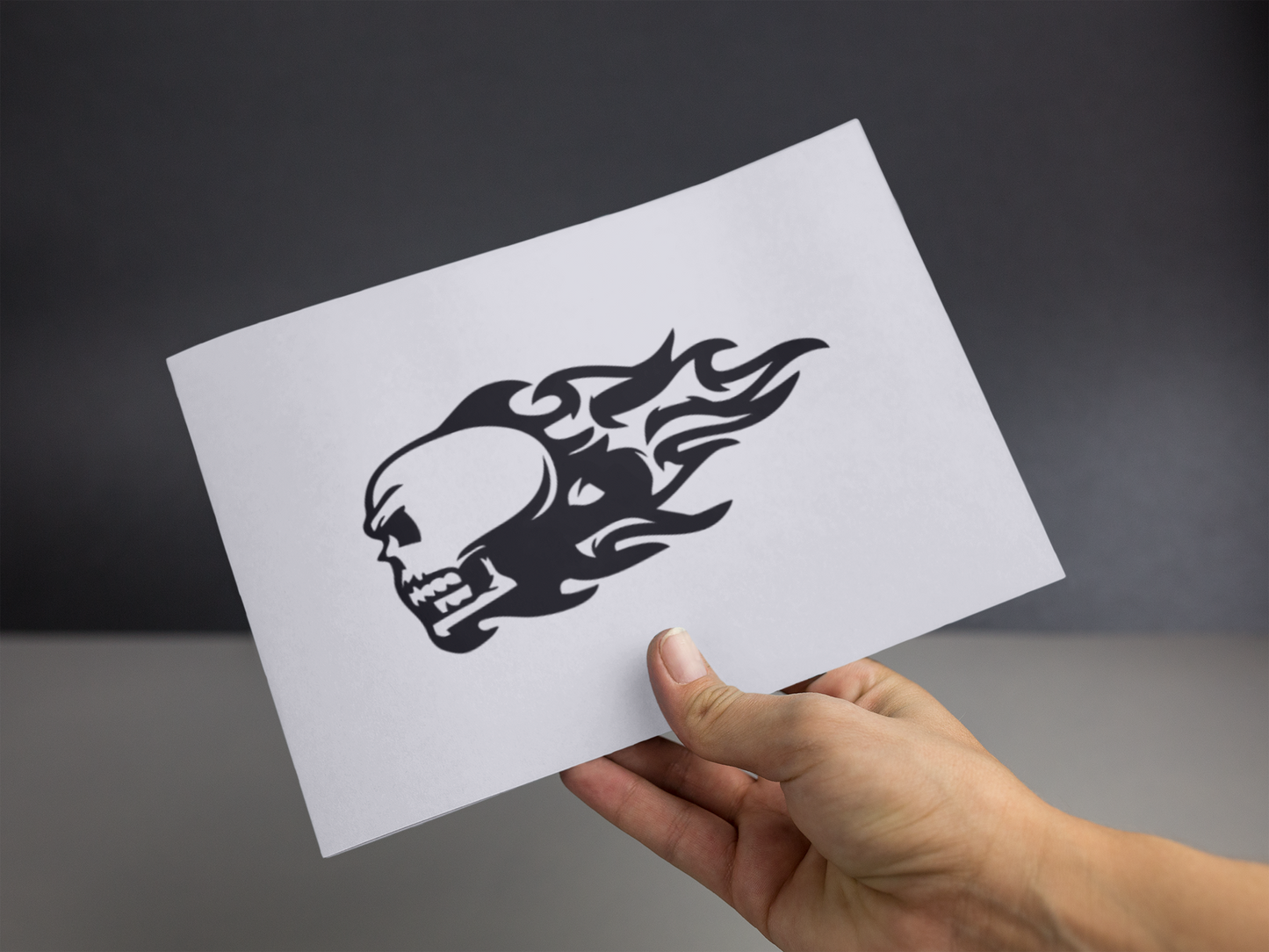 Flaming Skull Sticker