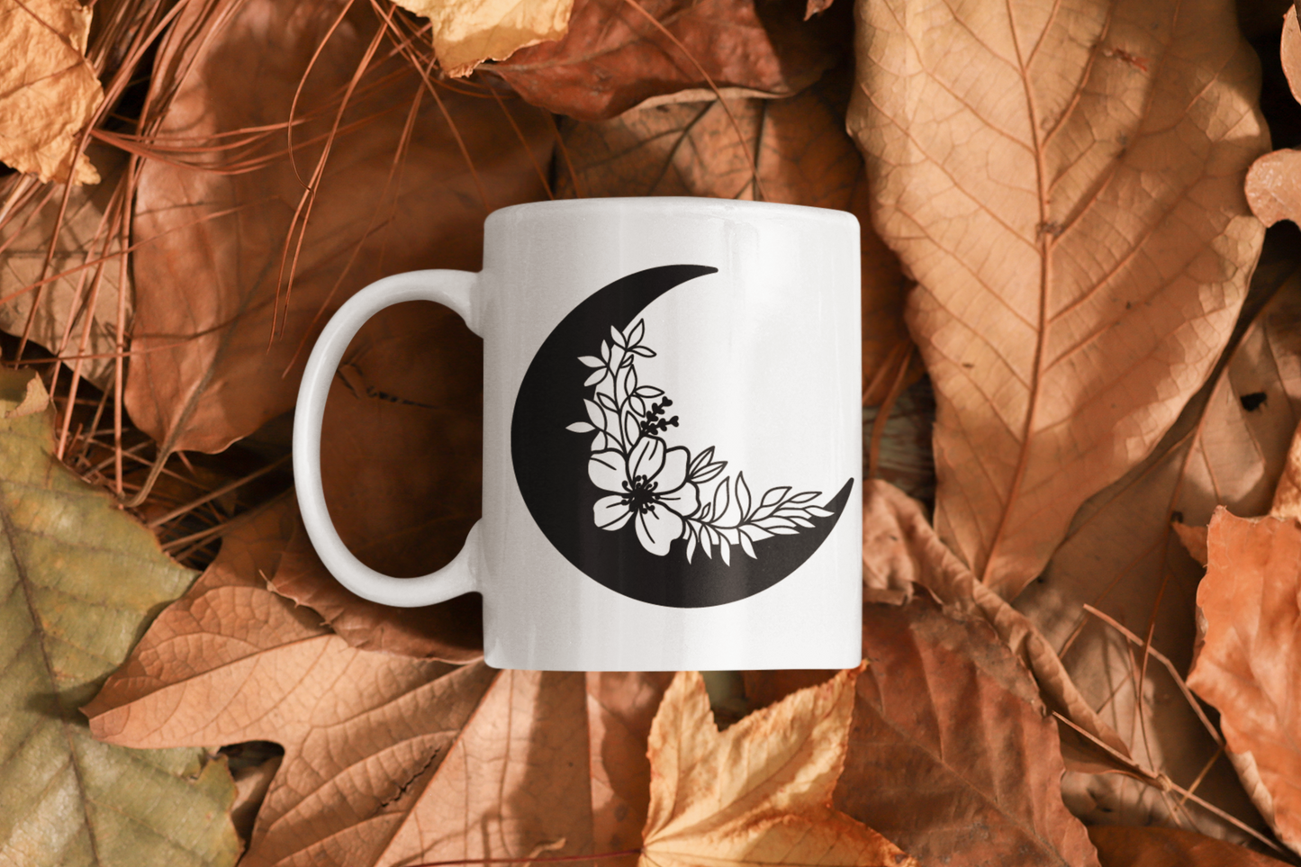 Floral Moon 2 Boho Mug