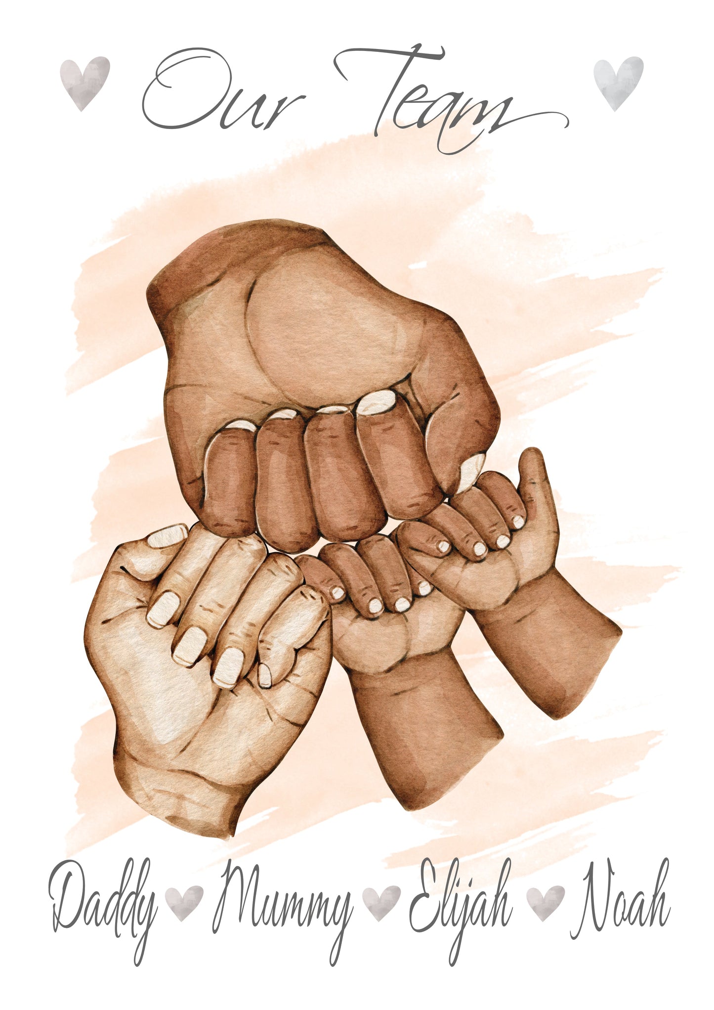 Personalised gifts for Father's Day - Our team fist bump print