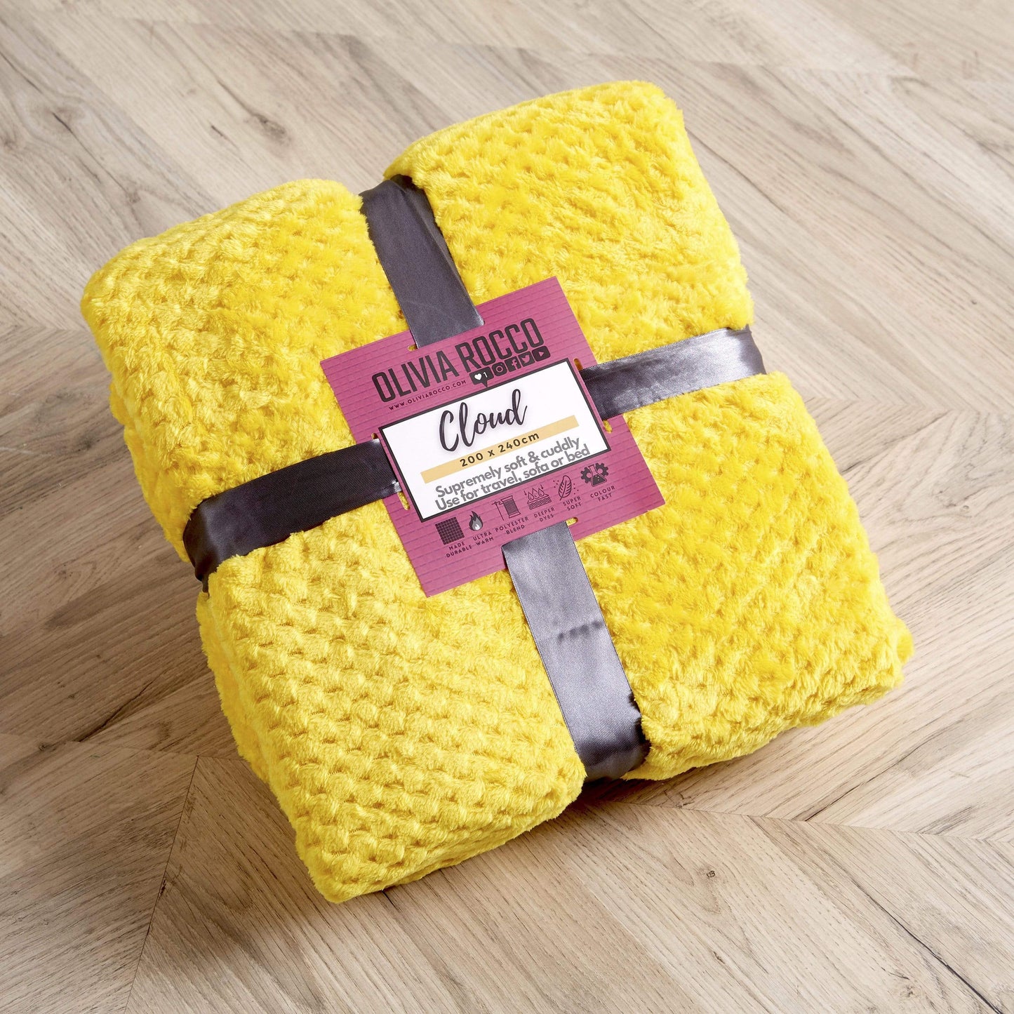 Oversized Chunky Soft Fleece Blanket Cloud Throw Faux Fur Polyester Blend Warm Stylish Home Decor Double King Beds Sofas by OLIVIA ROCCO