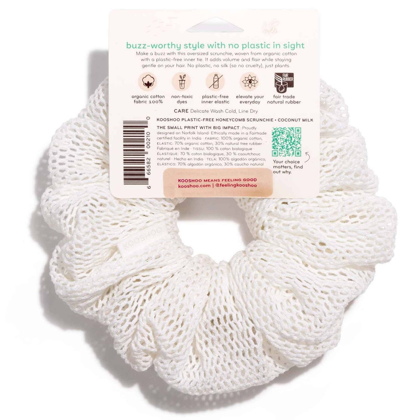 Oversized Plastic-Free Honeycomb Scrunchie – Organic Cotton