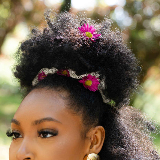 Oversized Plastic-Free Honeycomb Scrunchie – Organic Cotton