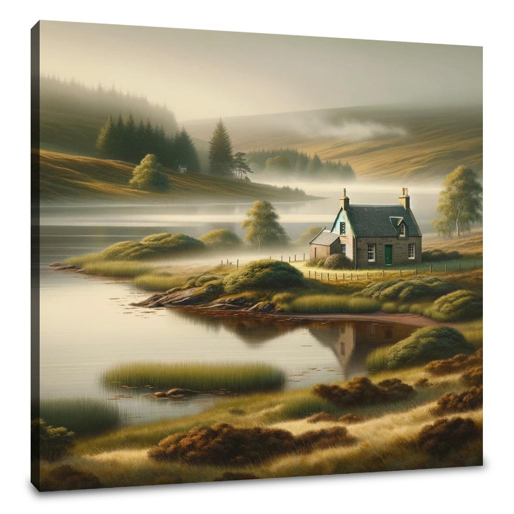 Dundee Cottage by the Loch Canvas