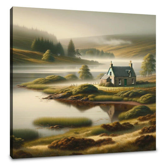 Dundee Cottage by the Loch Canvas