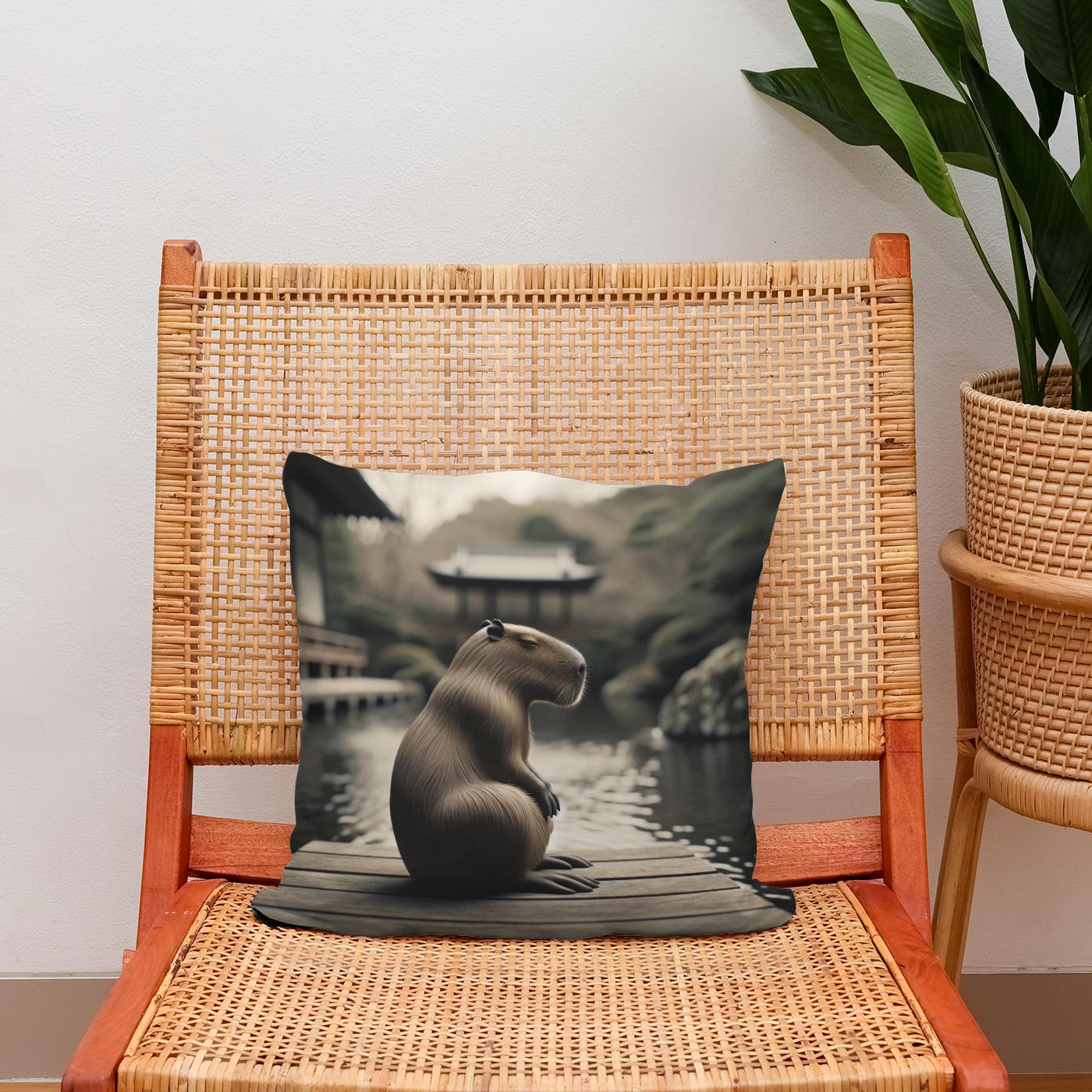 Zen Capybara Cotton Cushion