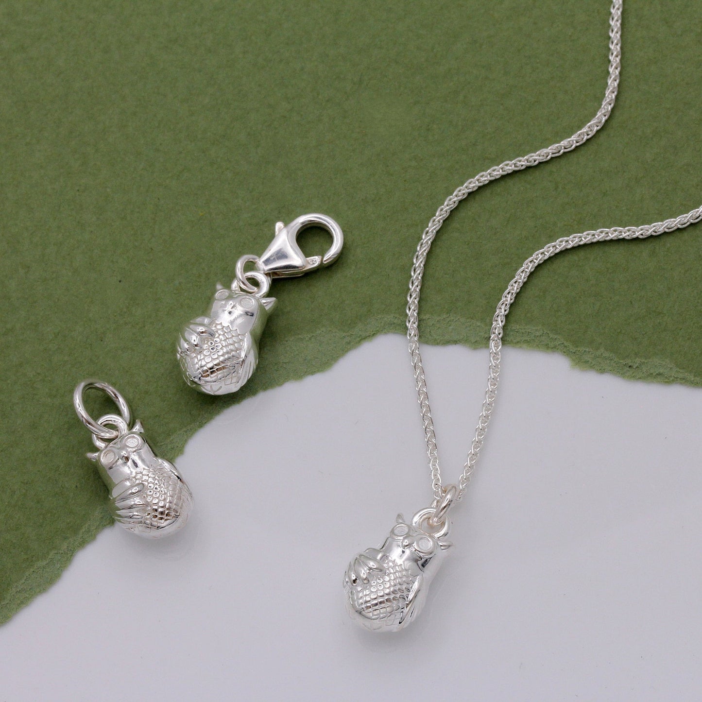 Owl Personalised Silver Charm