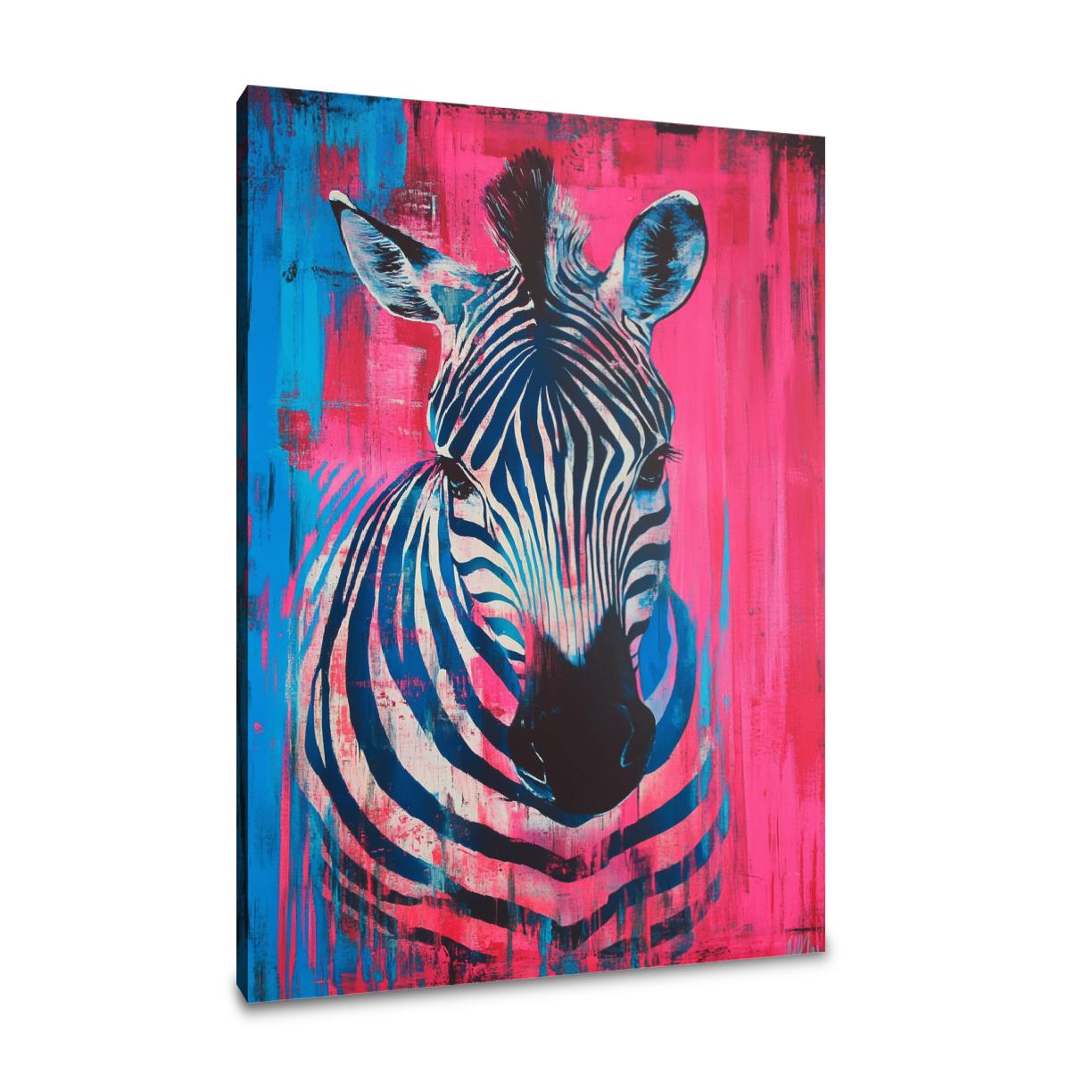 Vibrant Zebra Dance Canvas
