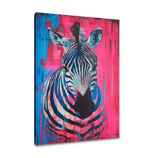 Vibrant Zebra Dance Canvas