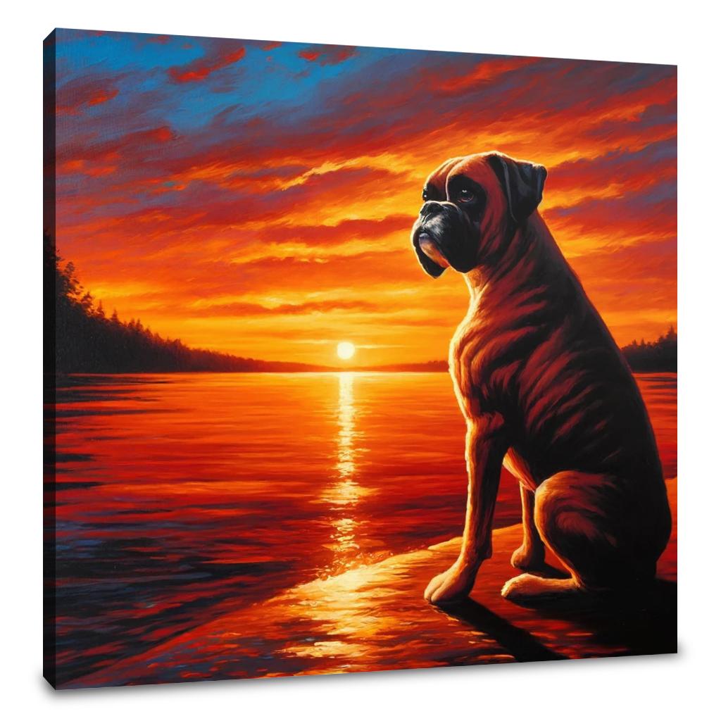 Sunset Serenity Boxer Reflections Canvas