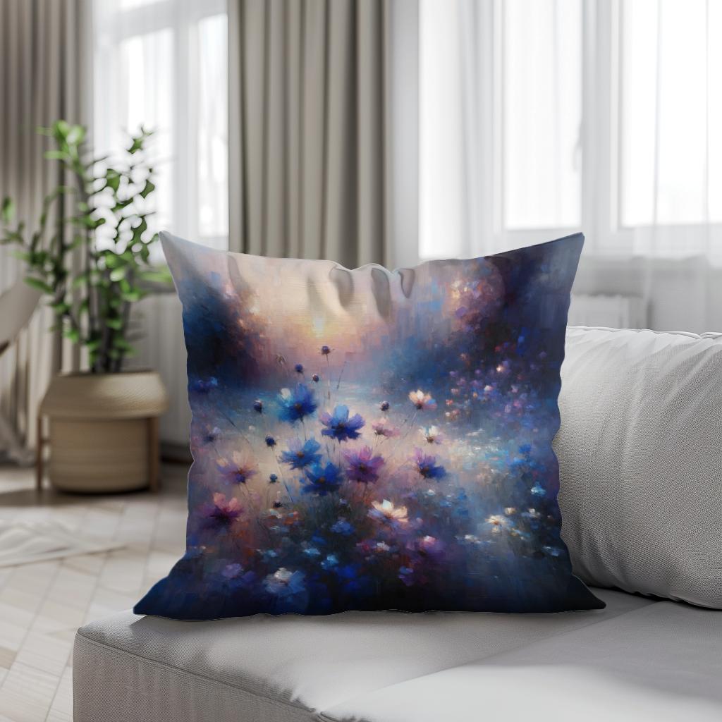 Twilight Bloom Serenity Cotton Cushion