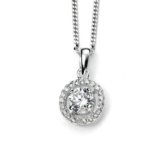 Beginnings Pave Set Cluster Pendant with Cubic Zirconia