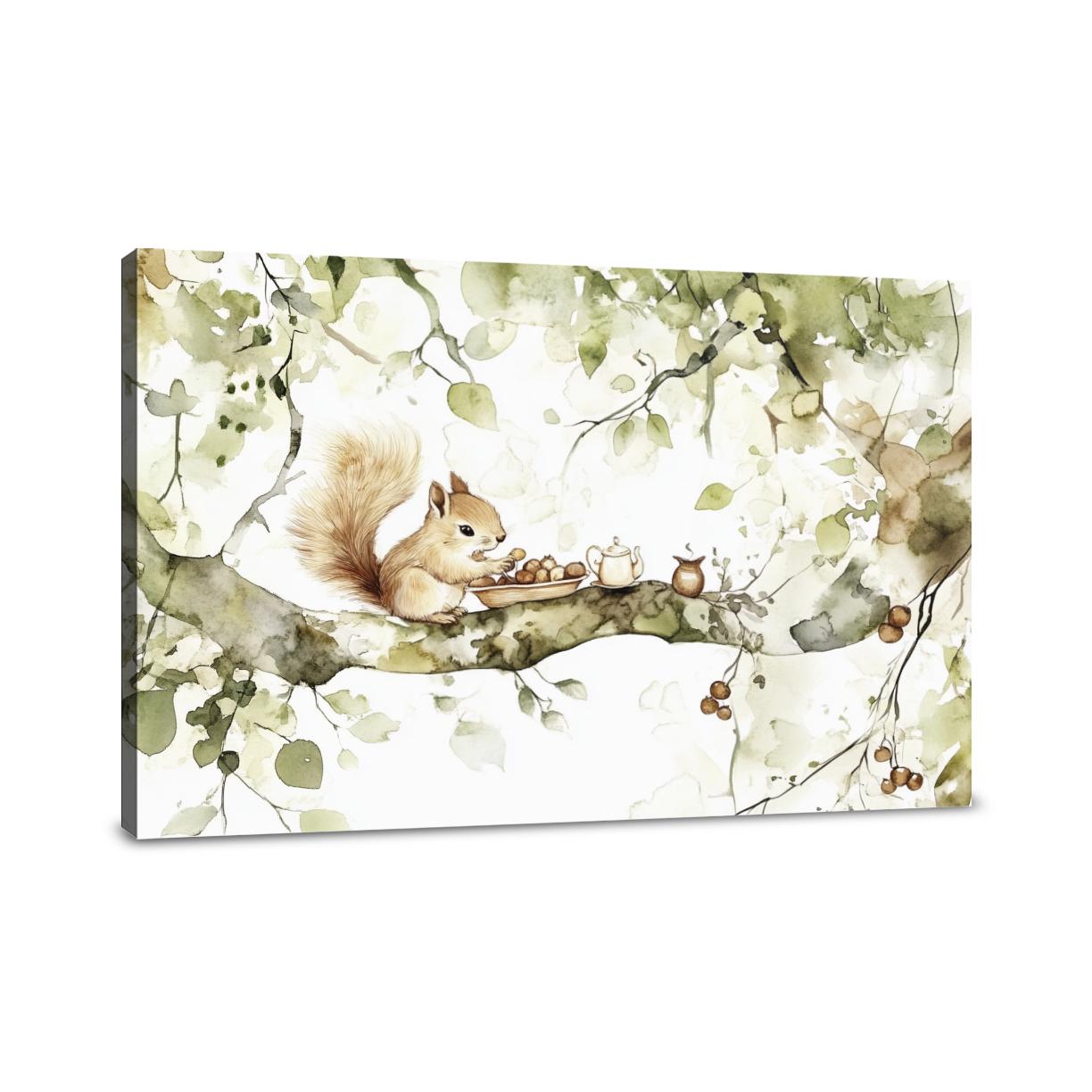 Squirrel's Picnic Canvas