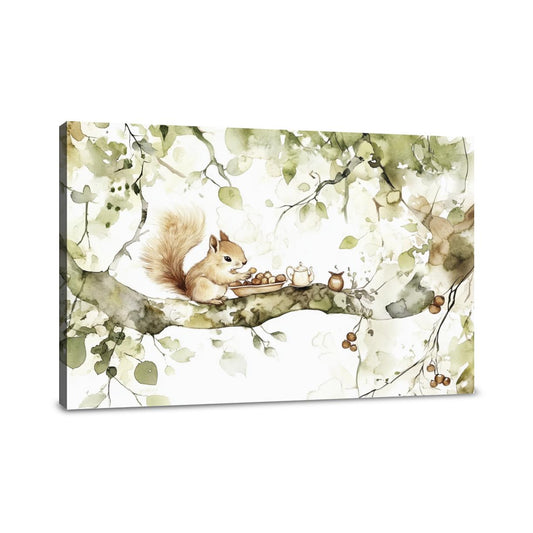 Squirrel's Picnic Canvas