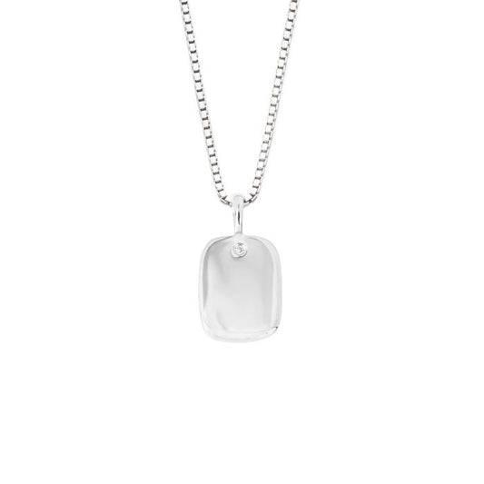 D For Diamond Rectangular Tag Pendant
