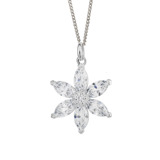 Beginnings Flower Pendant with Cubic Zirconia