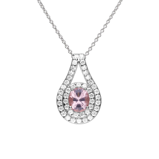 Diamonfire Teardrop Pink Zirconia Pendant