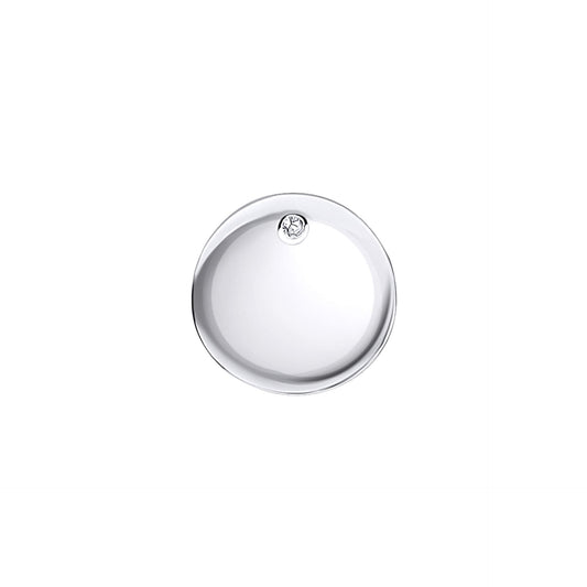 D For Diamond Pass-Through Round Pendant Charm with Diamond