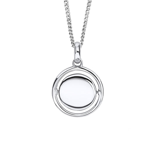 D For Diamond Round Spinner Pendant with Diamond