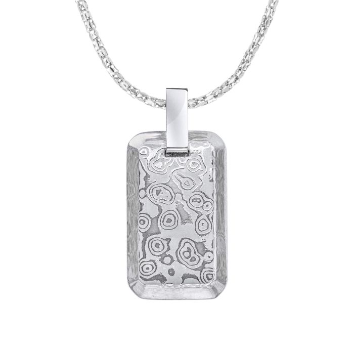 Fred Bennett Damascus Steel Rectangular Pendant