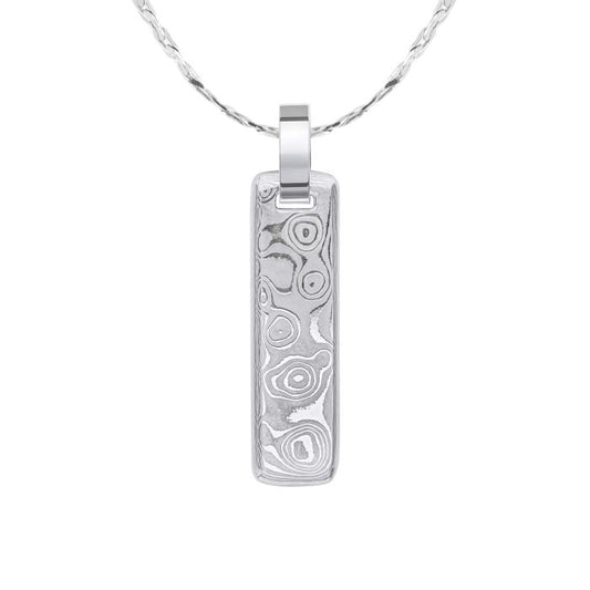 Fred Bennett Damascus Steel Narrow Bar Pendant