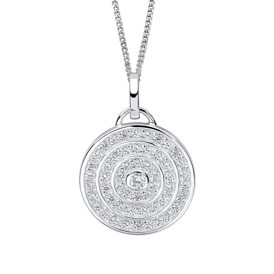 Beginnings Channel Set Circular Pendant