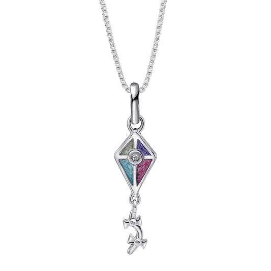 D For Diamond Kite Pendant with Diamond