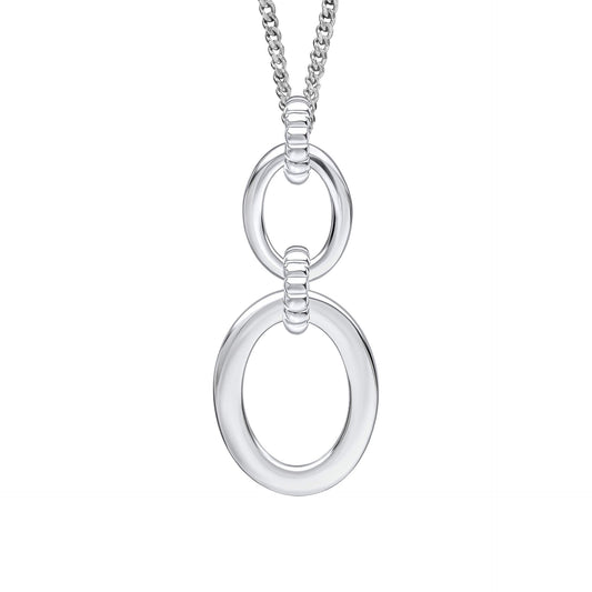 Beginnings Double Oval Drop Pendant with Textured Connection Link