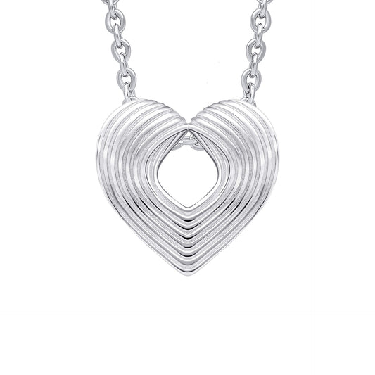 Beginnings Ridged Heart Slider Pendant