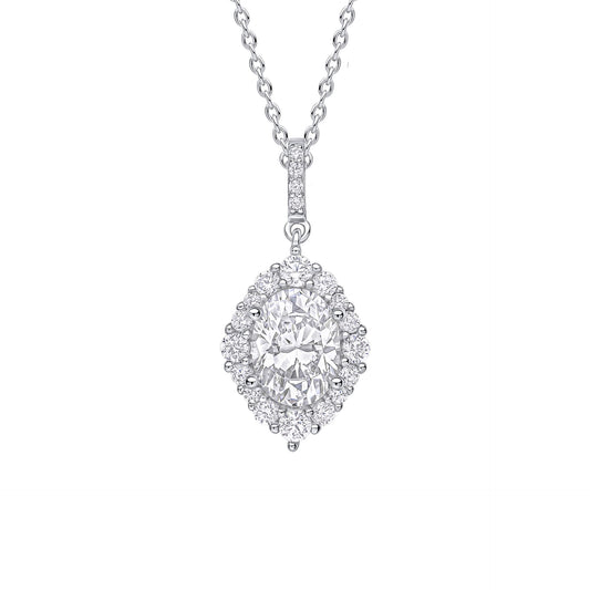 Diamonfire Oval Cluster Pendant