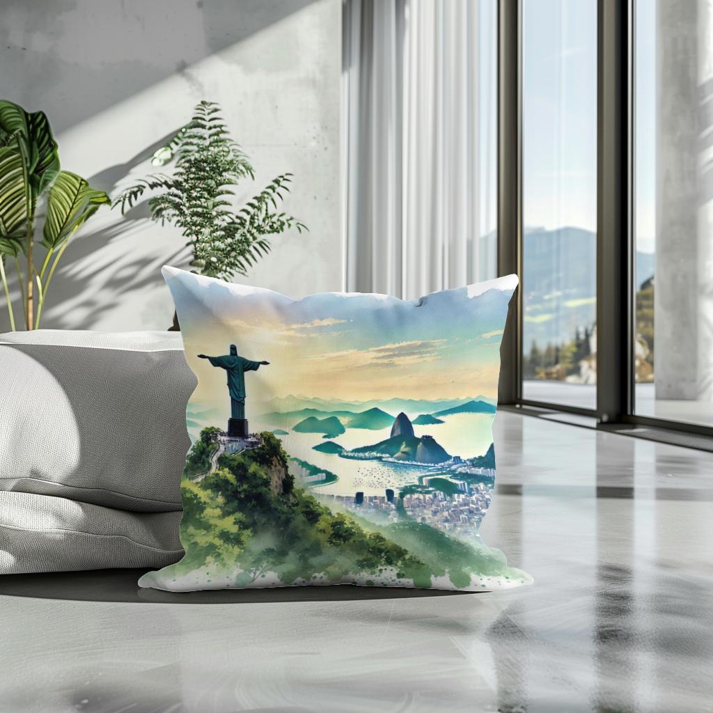 Rio Reverence Watercolour Cotton Cushion