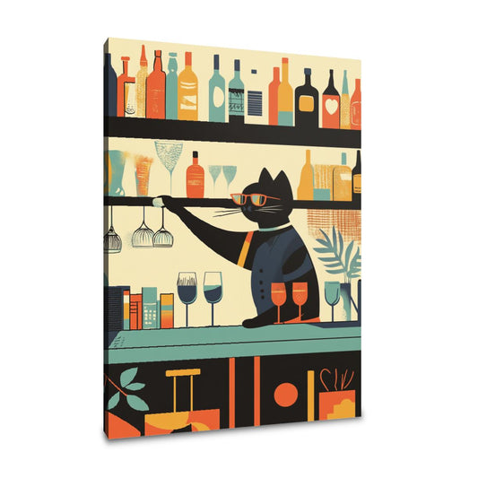 Cat Bartender's Whiskered Canvas