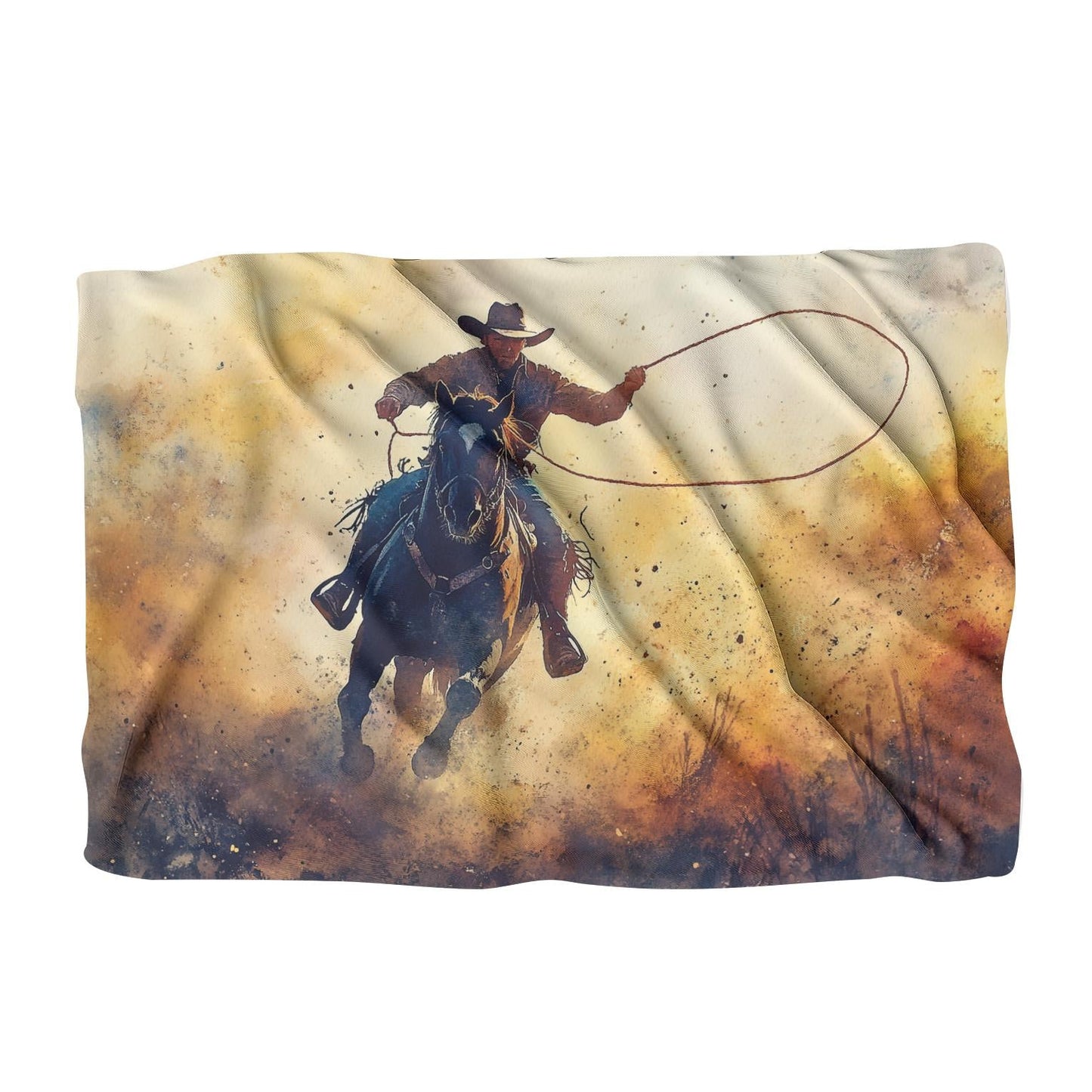 Cowboy Lasso Sunset Blanket