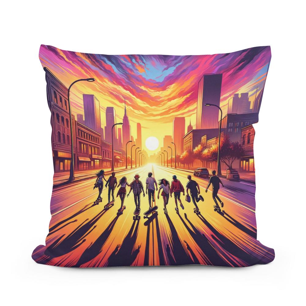 Golden Hour Skateboard Summer Cotton Cushion