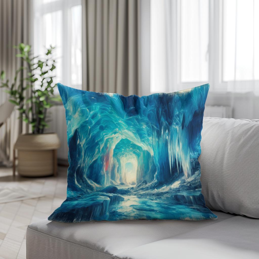 Ice Cave Wonders Cotton Cushion