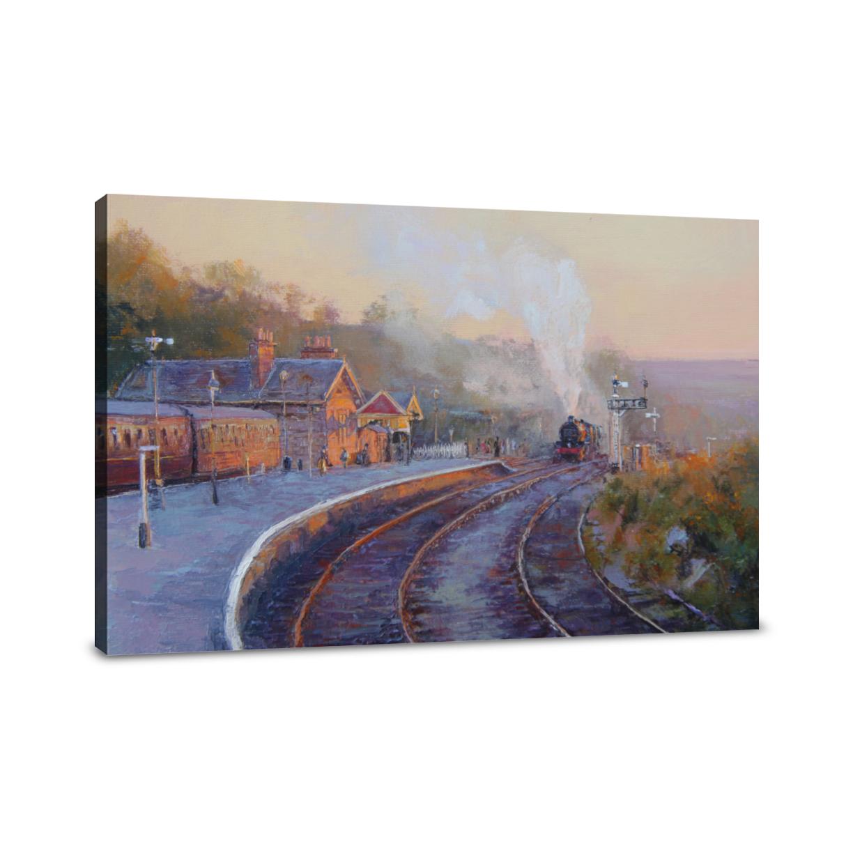 Steam Train Sunrise Canvas