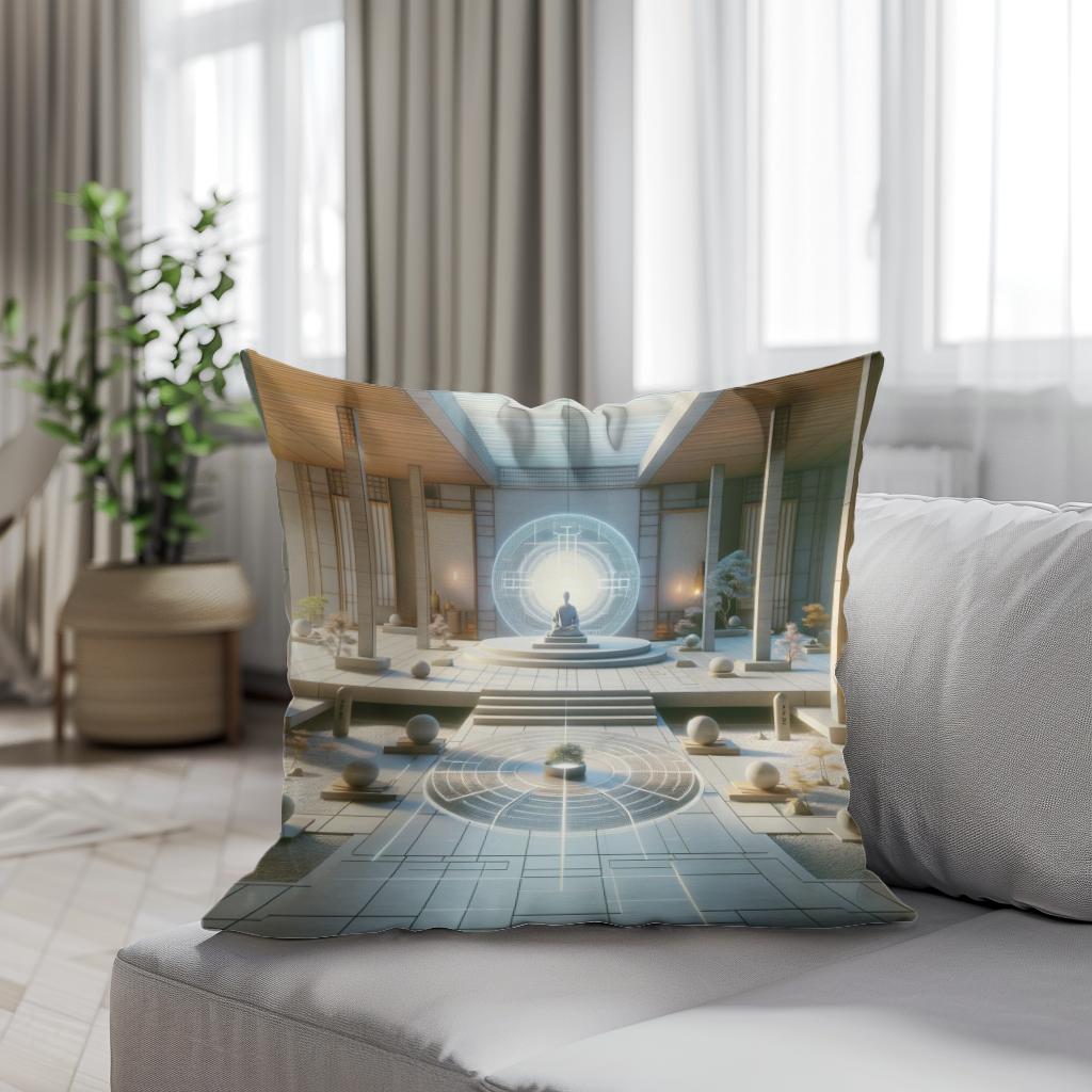 Serene Digital Zen Cotton Cushion