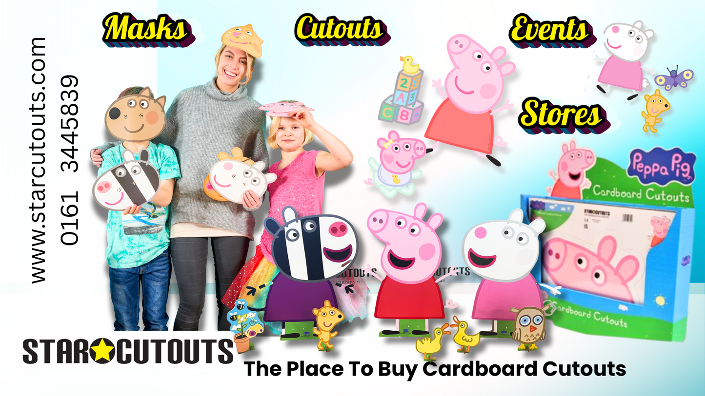 SC4523 Peppa, Zoe and Suzy Cardboard Cutout Decoration Multi Pack Height 62cm