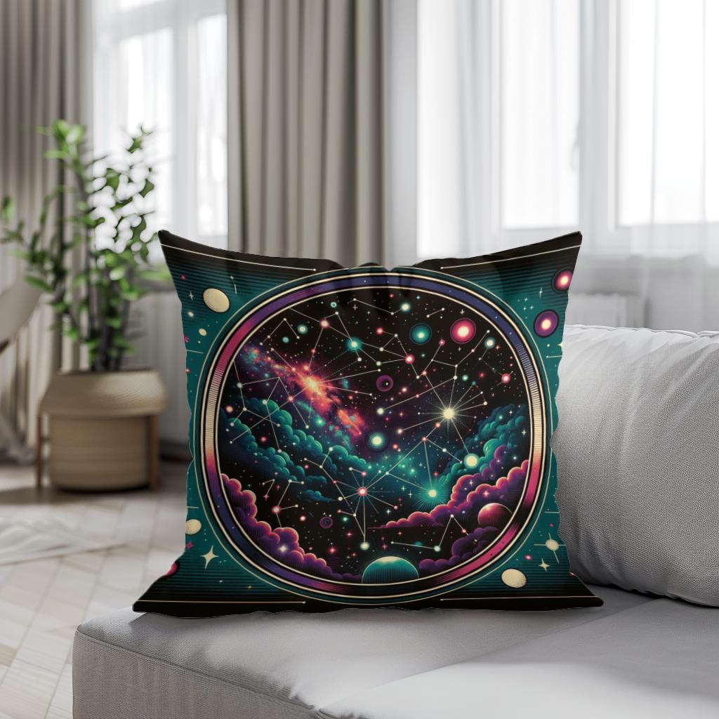 Neon Cosmos Pop Cotton Cushion