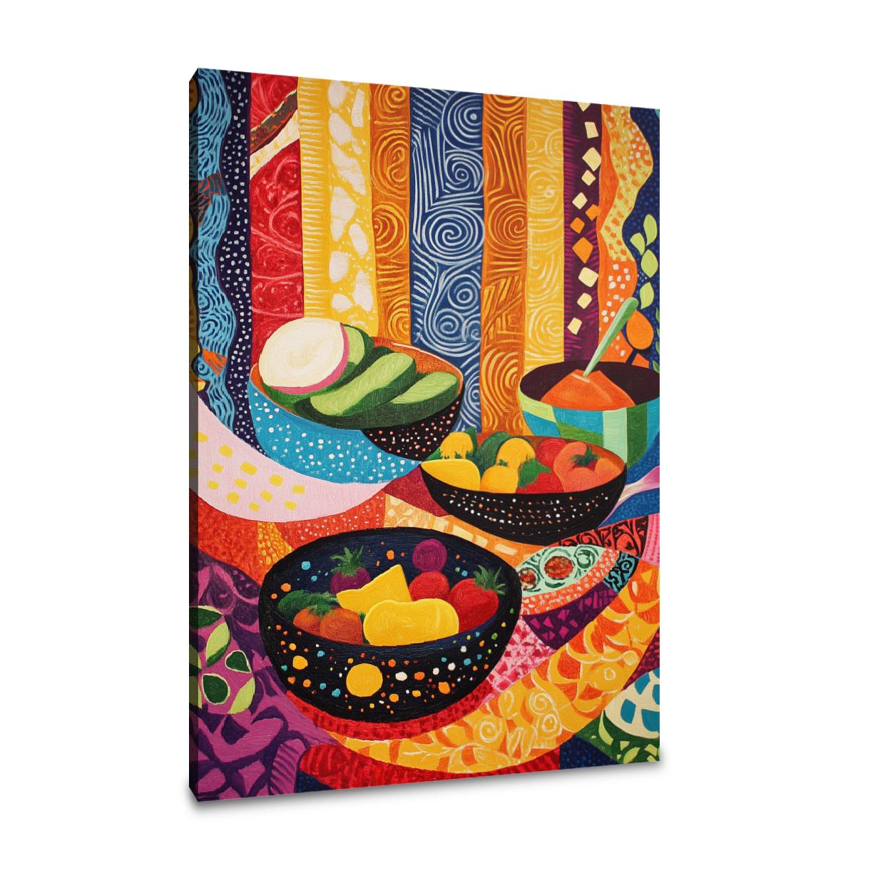 Global Culinary Folk Canvas