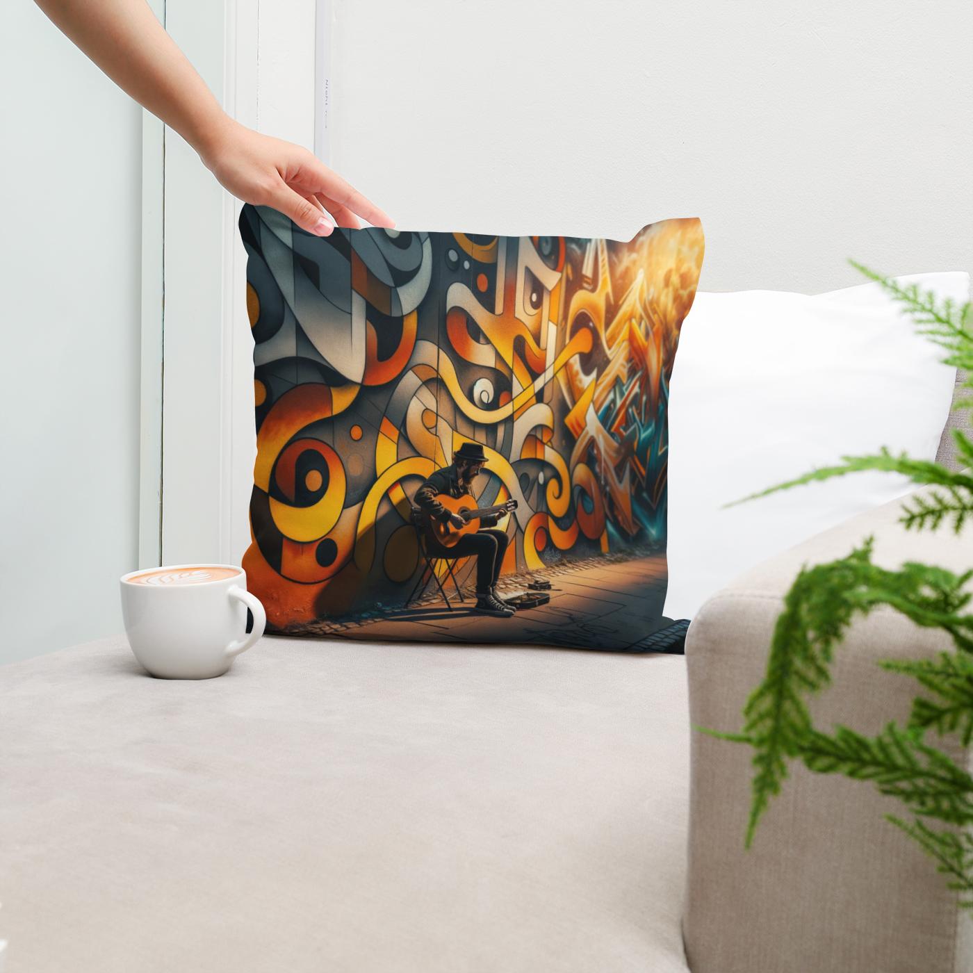 Melody of the Streets Cotton Cushion
