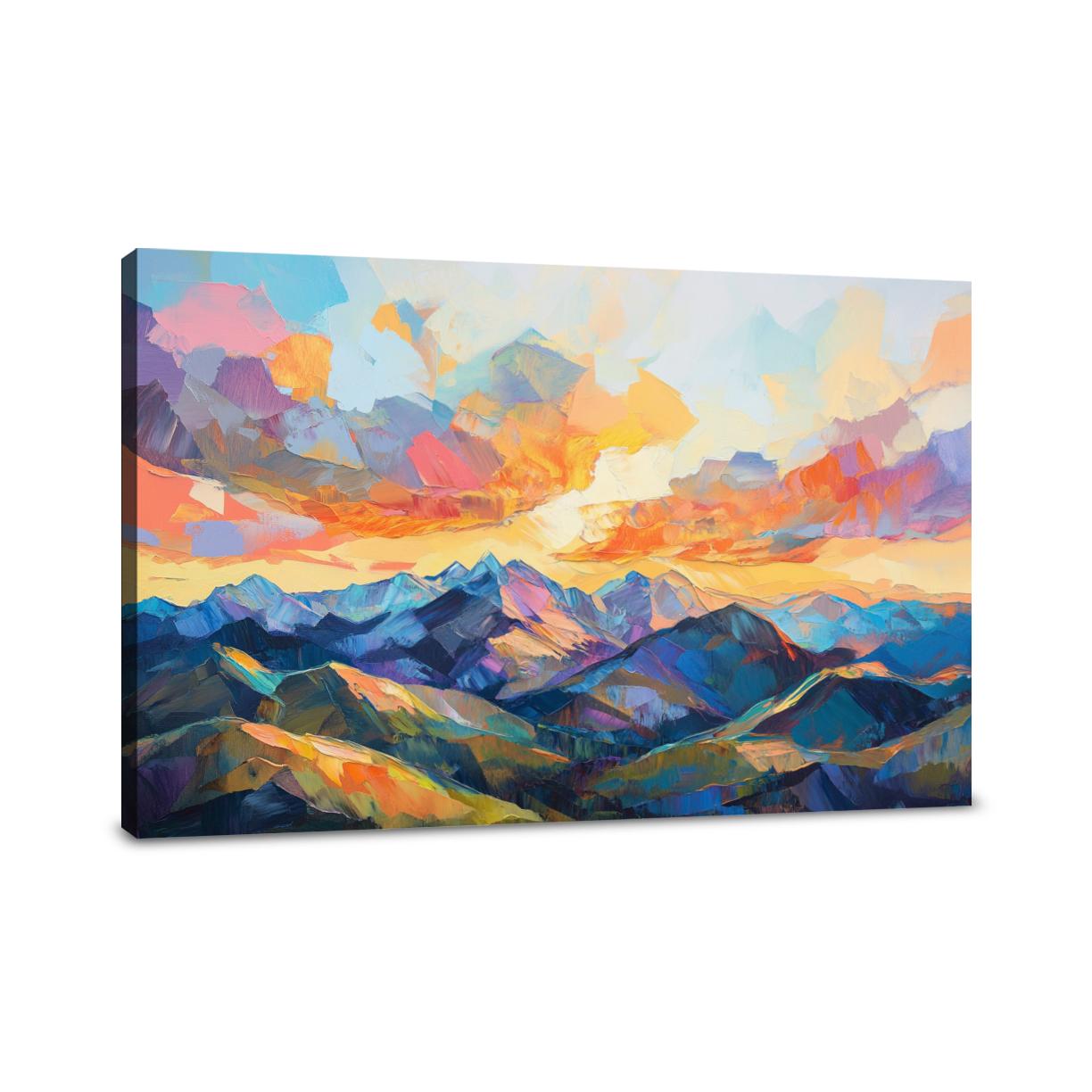 Chaotic Sunset Geometry Canvas