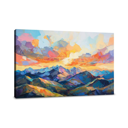 Chaotic Sunset Geometry Canvas