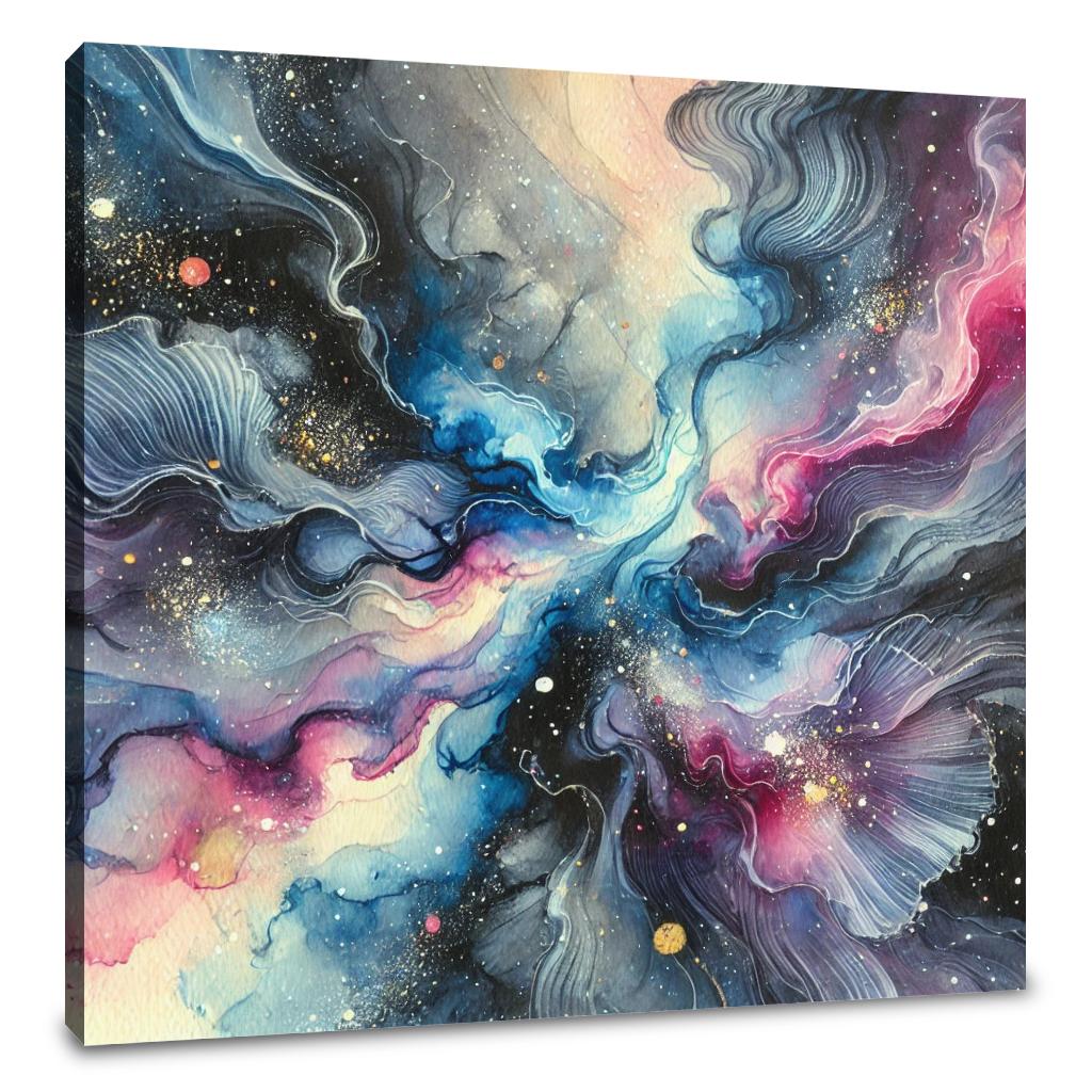 Cosmic Fluidity Swirls Canvas