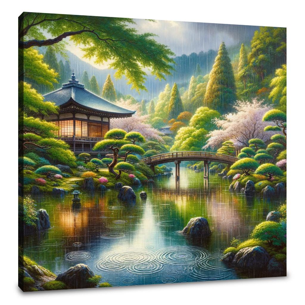 Rainy Kyoto Garden Canvas