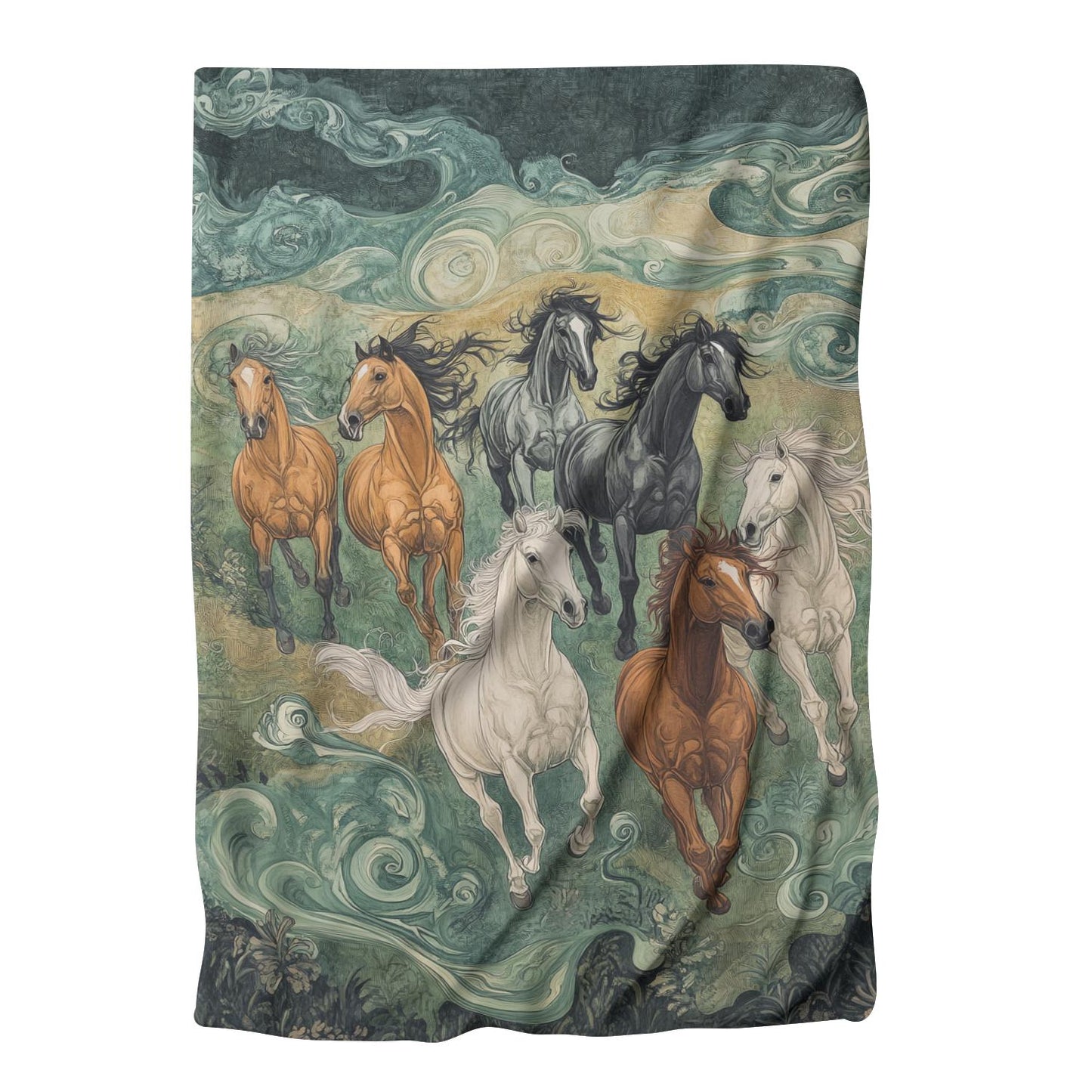 Lucky Running 7 Horses Blanket