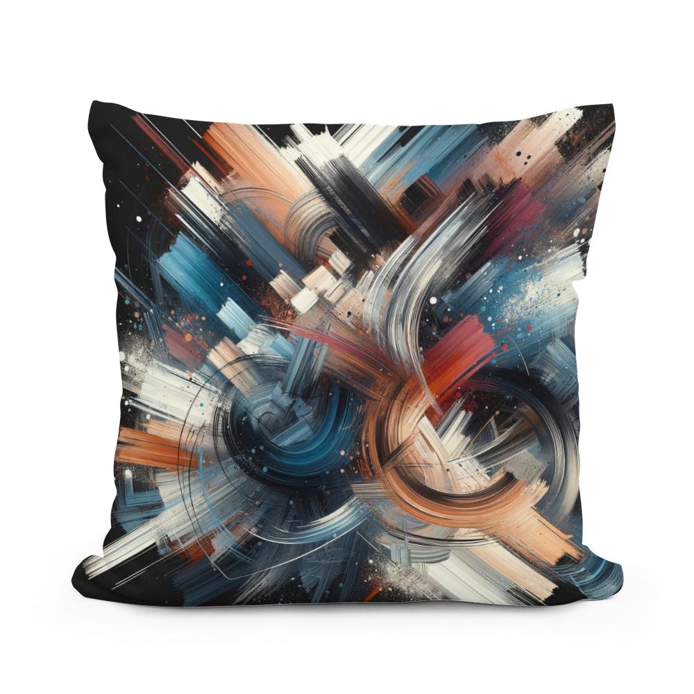 Vivid Brushwork Tapestry Cotton Cushion
