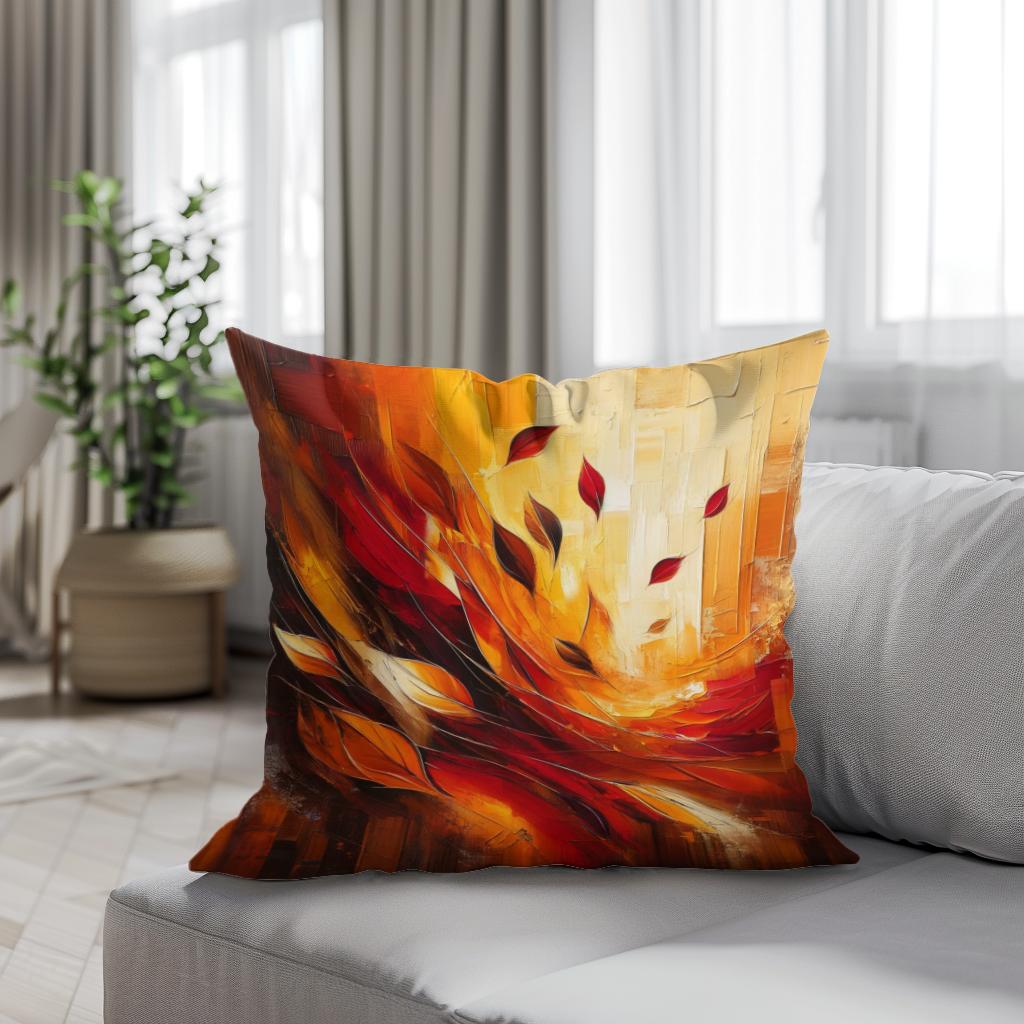 Autumn Embrace Abstract Cotton Cushion