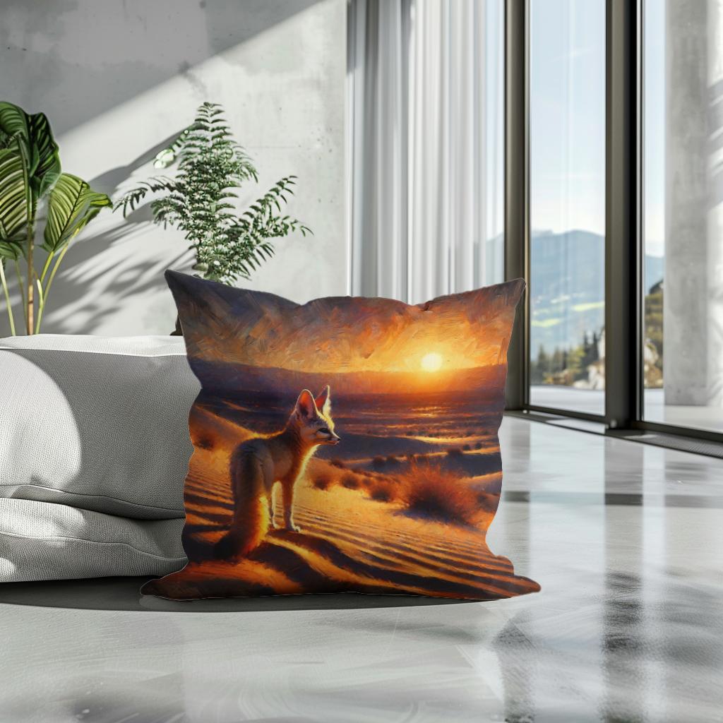 Desert Dusk Wanderer Cotton Cushion