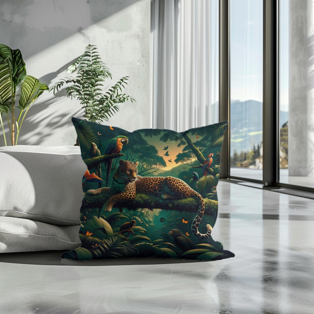 Twilight Jungle Cotton Cushion