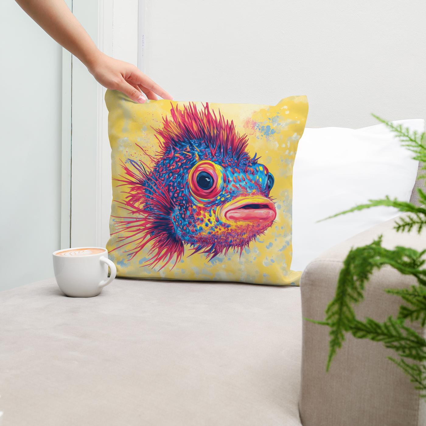 Pufferfish Radiance Cotton Cushion
